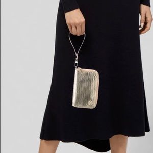 Tory Burch Rose Gold Embossed Metallic wristlet